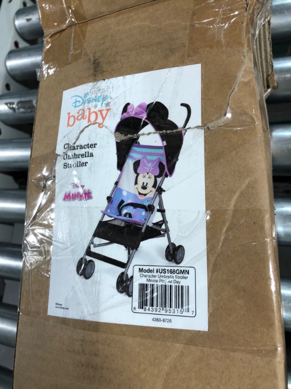Photo 4 of ***USED - 1 WHEEL MISSING***
Disney Baby Character Umbrella Stroller, Eye-catching, Fun, 3D Stroller, Minnie Play All Day