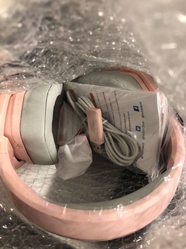 Photo 1 of NUBWO G06 Wireless Gaming Headset for PS5, PS4, PC Games, 2.4GHz Ultra-Low Latency, Bluetooth 5.0, Soft Memory Earmuffs (Pink)