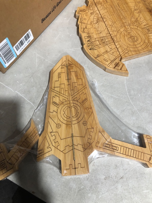 Photo 3 of * see images for damage * 
Millennium Falcon Personalized Cutting Board, Custom Engraved Charcuterie Board,