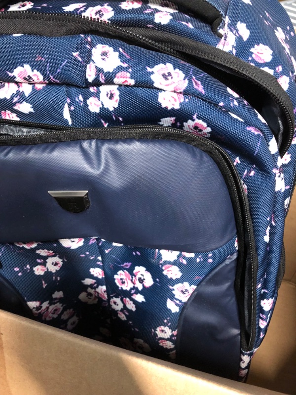 Photo 4 of ( ITEM DIRTY) YH&GS Rolling Backpack Floral, Waterproof with Wheels for Business, College Student and Travel Commuter, 