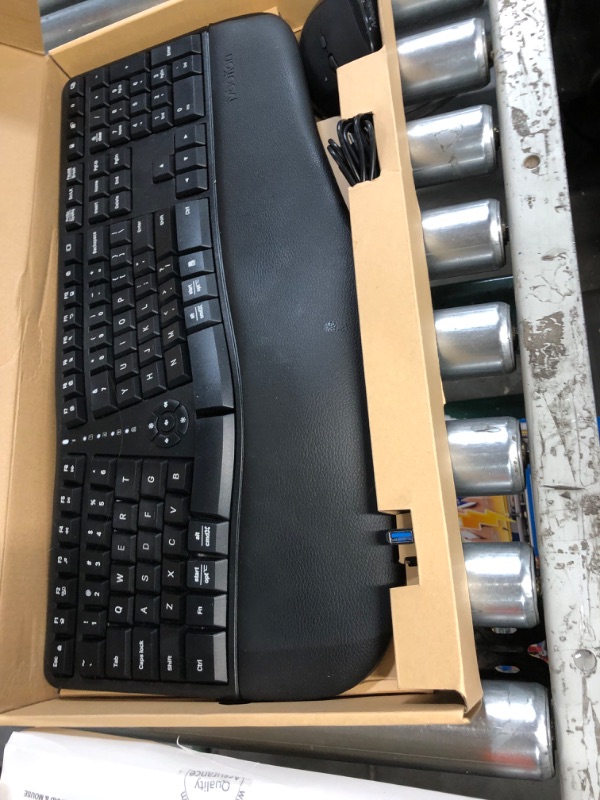 Photo 3 of MEETION Ergonomic Wireless Keyboard and Mouse, Ergo Keyboard with Vertical Mouse, Split Keyboard with Cushioned Wrist, Palm Rest,