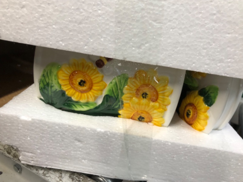 Photo 2 of 3-D Sunflower Hand Painted Cookie Jar, 83076 by ACK