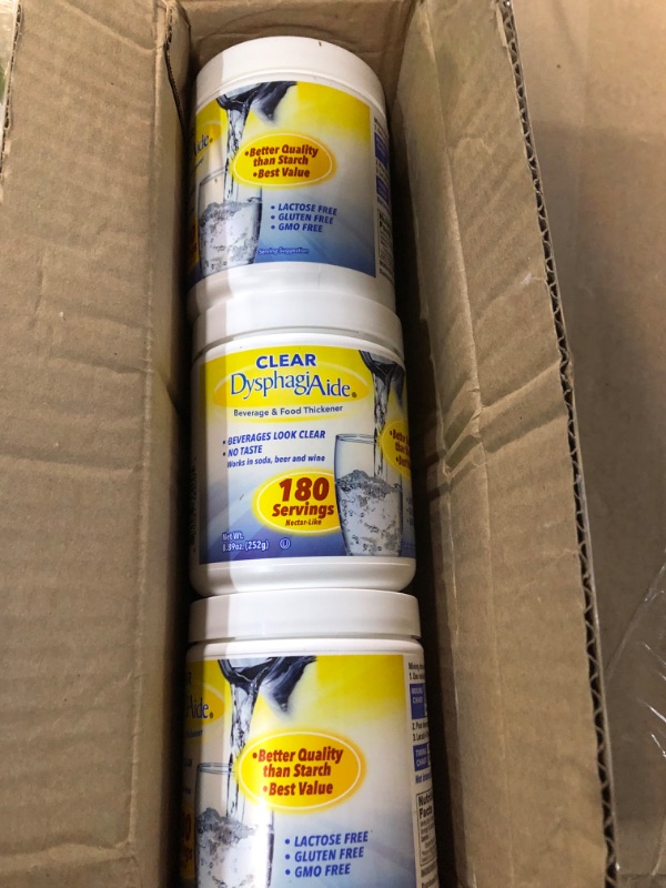 Photo 2 of (EXP: 01/09/26) Clear DysphagiAide Thickener Powder (180 Serving, 8.89 Oz) Instant Thickener for Liquids and Foods (8.89 Ounce (Pack of 3))