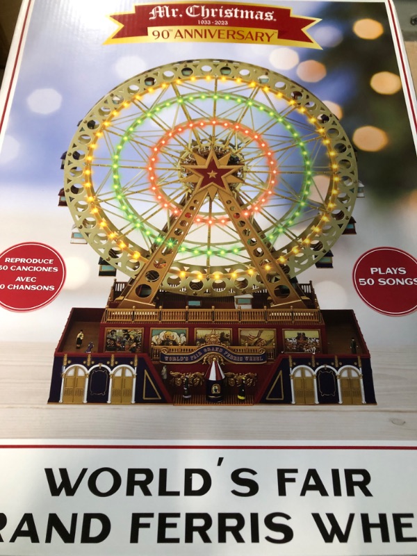 Photo 4 of **NON REFUNDABLE NO RETURNS SOLD AS IS**
**PARTS ONLY**Mr. Christmas World's Fair Grand Ferris Wheel Musical Animated Indoor Christmas Decoration, 15 Inch, Gold