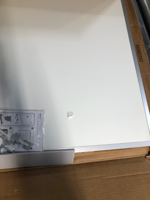 Photo 3 of (PARTS ONLY NON REFUNDABLE) Mead Whiteboard, White Board, Dry Erase Board, 3' x 2', Silver Aluminum Frame (85356)