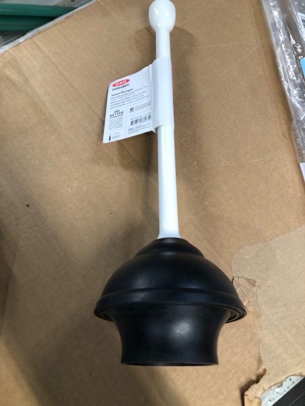 Photo 3 of ***PLUNGER ONLY**** OXO Good Grips Toilet Plunger with Holder & Good Grips Toilet Brush White Plunger + Toilet Brush