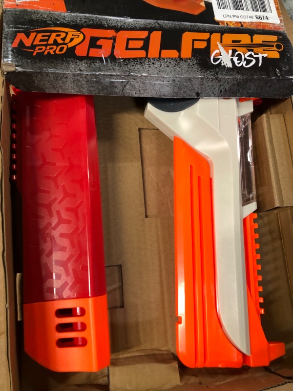 Photo 1 of Nerf Pro Gelfire Ghost Bolt Action Blaster, Removable Boost Barrel, 5000 Gel Rounds, 100 Round Integrated Hopper, Eyewear, Ages 14 & Up
