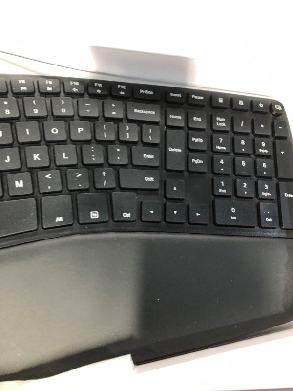 Photo 2 of Nulea Wireless Ergonomic Keyboard, 2.4G Split Keyboard with Cushioned Wrist and Palm Support, Arched Keyboard Design for Natural Typing, 