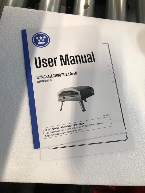 Photo 3 of Westinghouse Pizzata 12E - Electric Pizza Oven w/ 12 Inch Ceramic Stone, Heats up to 750 Degrees for Countertop Artisan Style Pizza, Stainless Steel, 