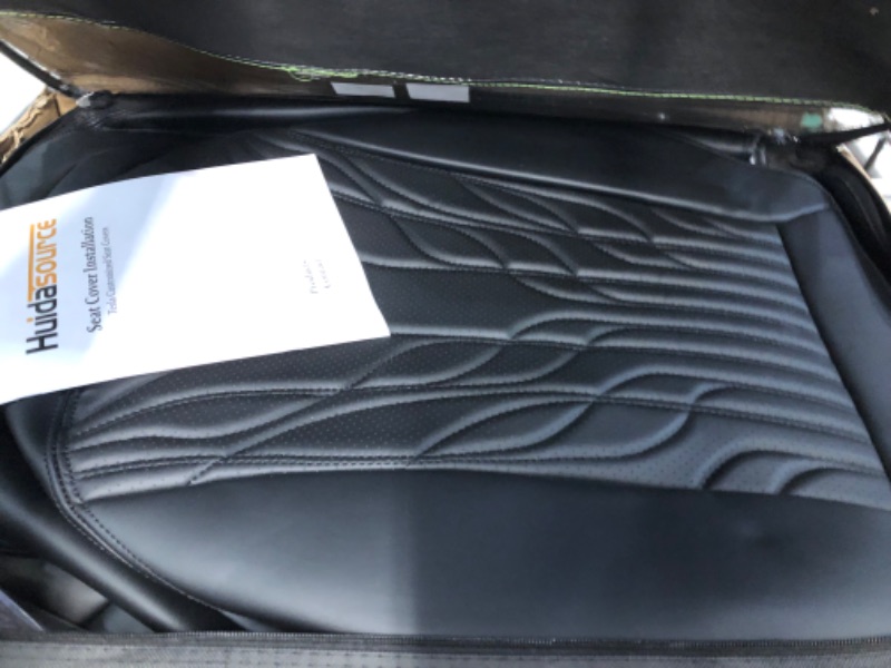 Photo 1 of Huidasource Upgrade Tesla Model 3 Seat Covers Black, Full Coverage Waterproof Leather Front & Rear Car Seat Cover, Full Set Seat Cushion Protector 