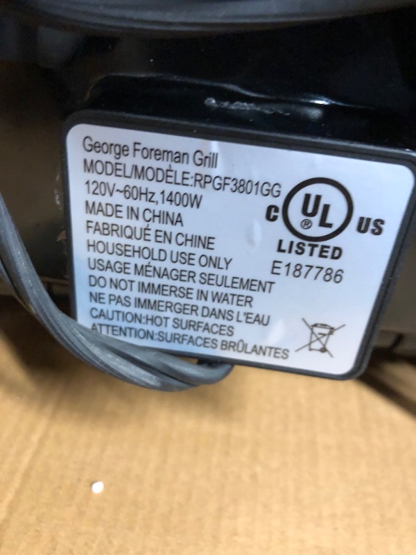 Photo 2 of **READ NOTES BELOW**George Foreman 5-Serving Removable Plate Electric Indoor Grill and Panini Press - White Gold with Bronze Plates