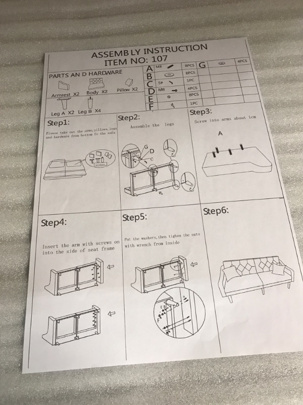 Photo 2 of (READ NOTES) Novogratz Tallulah Memory Foam Futon, Gray Velvet Futon Gray Velvet (PARTS ONLY) 