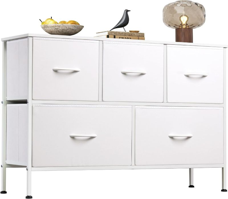 Photo 1 of (READ NOTES) WLIVE Dresser with 7 Drawers, Dressers for Bedroom, Fabric Storage Tower, Hallway, Entryway, Closets, Sturdy Steel Frame, Wood Top, (White) (PARTS ONLY) 