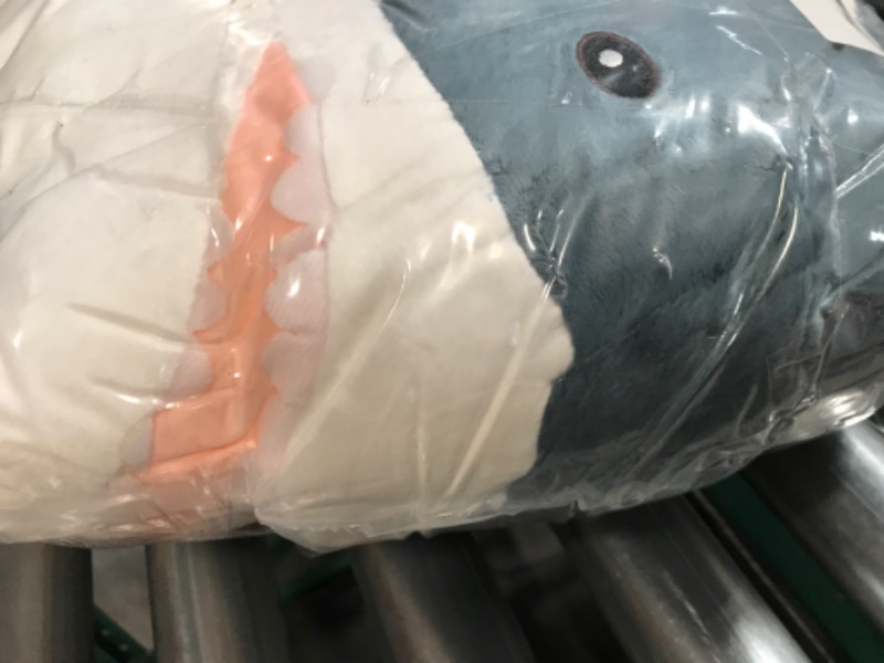 Photo 2 of 39.4 Inch XXL Chonky Giant Shark Stuffed Animal,Soft Squishy Shark Toys Shark Plush Pillows,Chubby Stuffed Shark Brave XX-Large