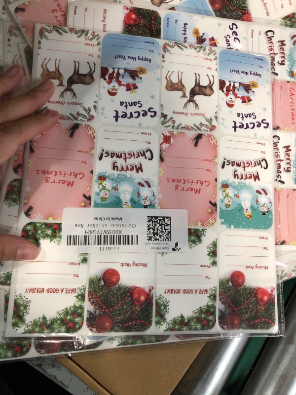 Photo 2 of Christmas Gift Tags Stickers, 60 PCS Self Adhesive, Xmas to and from Stickers, Christmas Presents Stickers for Boxes Bags Envelopes Package, 2 x 3 in