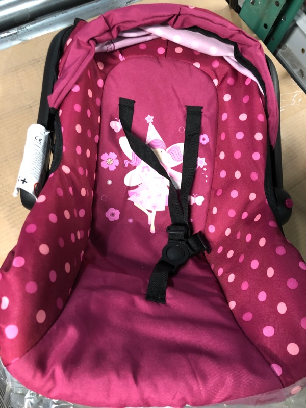 Photo 4 of Bayer Design Baby Doll Deluxe Car Seat with Canopy- Polka dots , Pink