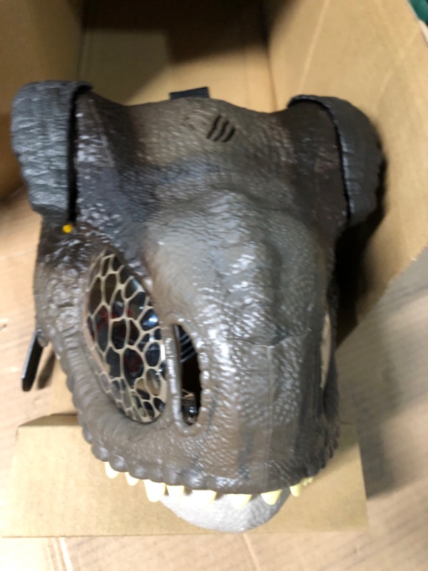 Photo 3 of ?Jurassic World Dominion Dinosaur Mask Tyrannosaurus Rex Chomp N Roar with Motion and Sounds, T Rex Costume 