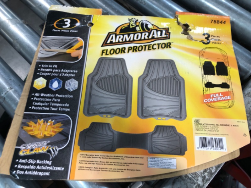 Photo 2 of Armor All 78844 3-Piece Gray Rubber Full Coverage Trim-to-Fit Floor Mats