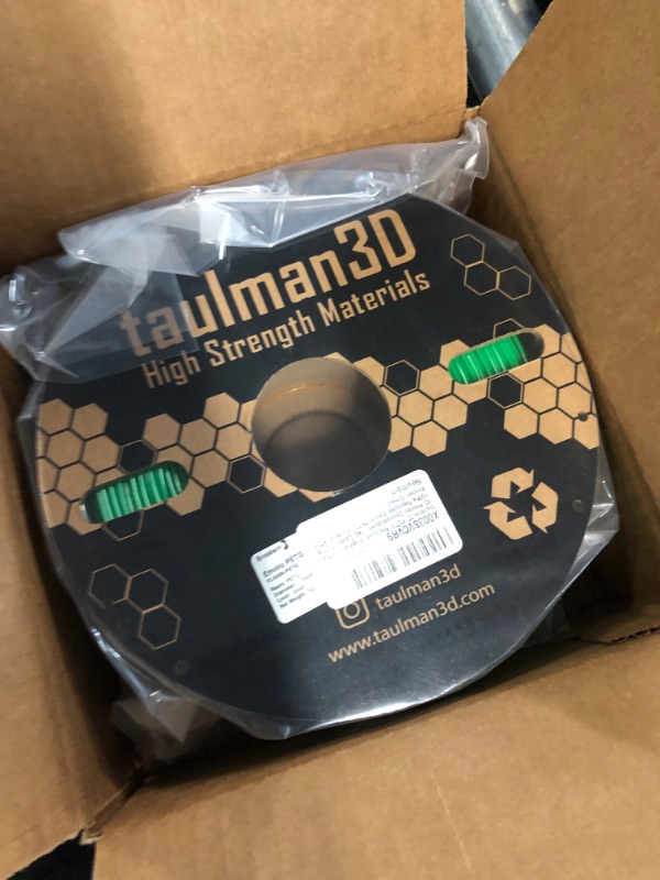 Photo 2 of taulman3D PETG Recycled Filament 1.75mm, 3D Printer Consumables, 1kg Spool (2.2lbs), 100% Recycled Enviro PETG, Fit Most FDM Printer (Green)