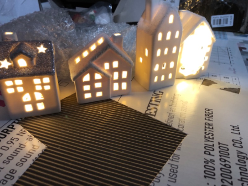 Photo 5 of **2 DAMAGED HOUSES**
Hiboom 24 Pcs Christmas Village Sets Christmas Village Houses LED Lighted 