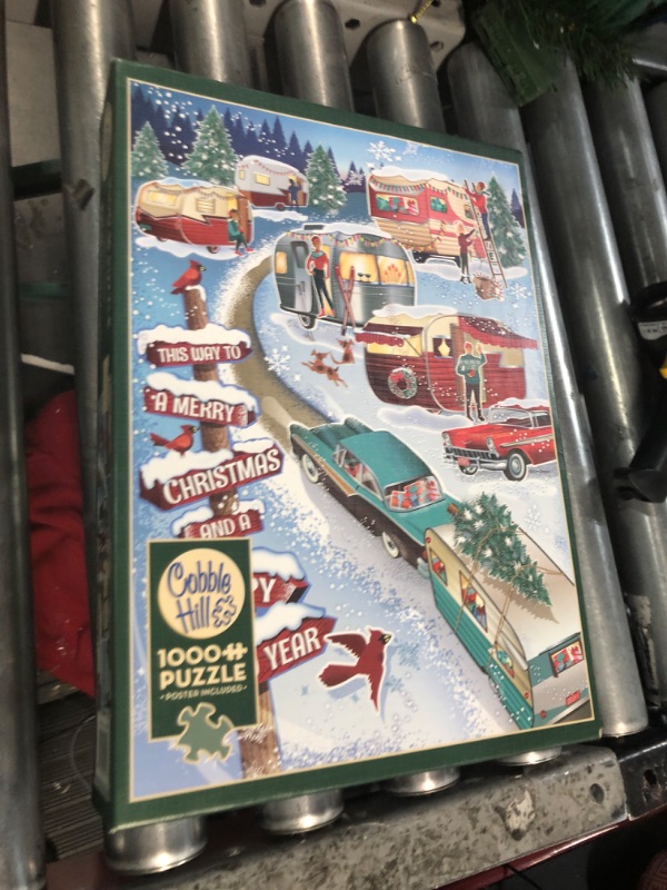 Photo 4 of Cobble Hill 1000 Piece Puzzle - Christmas Campers - Sample Poster Included