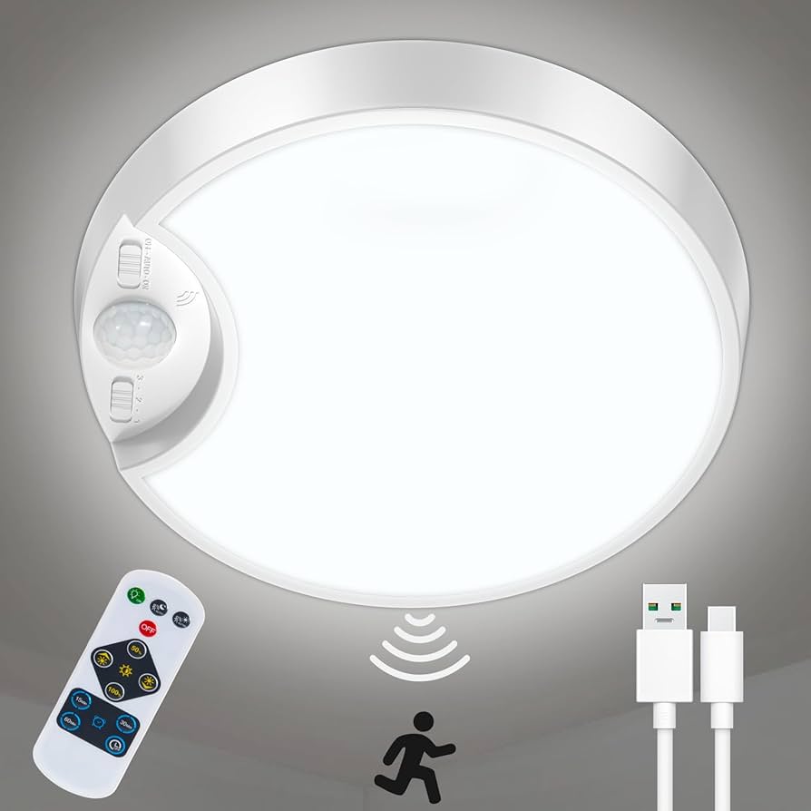 Photo 1 of **NO REMOTE** DEEPLITE Battery Ceiling Light Motion Sensor Rechargeable Wireless Shower Light with Remote,