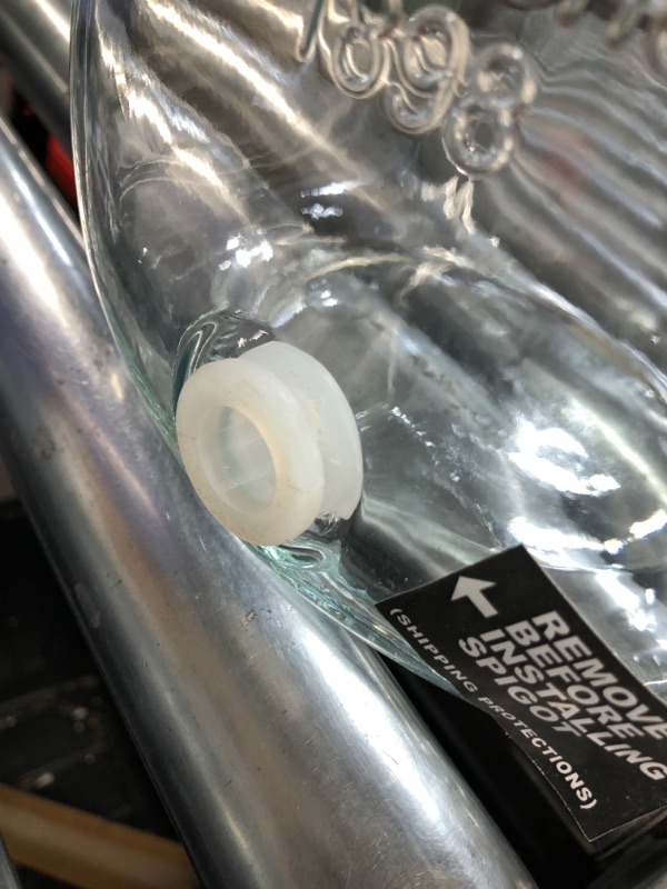 Photo 3 of **LID DENTED** Ilyapa 2 Gallon Glass Beverage Dispenser 100% Leak Proof Stainless Steel Spigot 