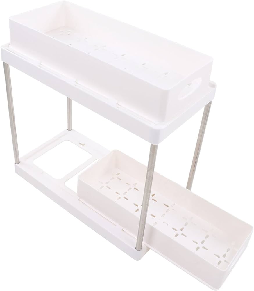 Photo 1 of **PACK OF 2** 2 Tier Under Sink Organiser Sliding Pull Out Countertop Organiser Cabinet 