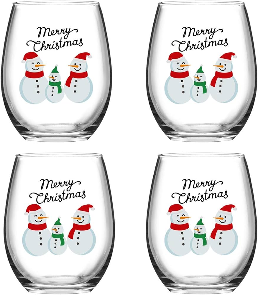 Photo 1 of **SET OF 4, STOCK PHOTO FOR REFERENCE ONLY ** Futtumy Christmas GifT Stemless Wine Glass 