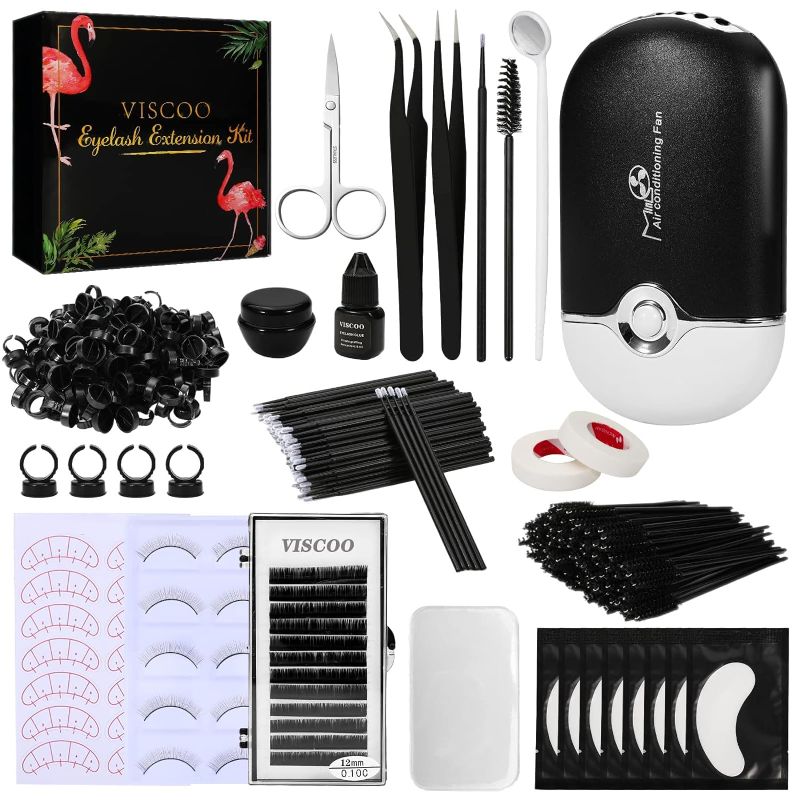 Photo 1 of 325 PCS Professional Lash Extension Supplies Kit with Lash Clusters,Lash Fan, 