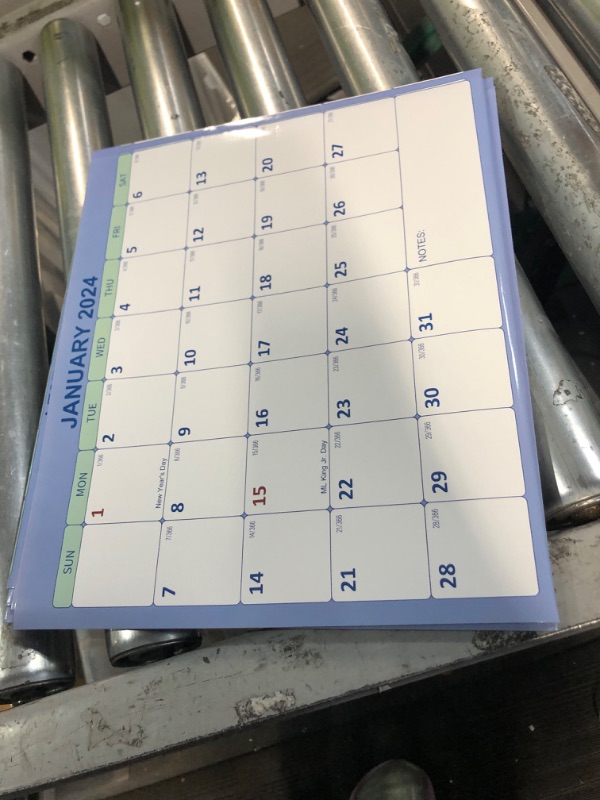 Photo 2 of 32" x 48" 2024 Wall Calendar, Folded Wet & Dry Erase Wall Calendar 12 Month,with Julian Dates