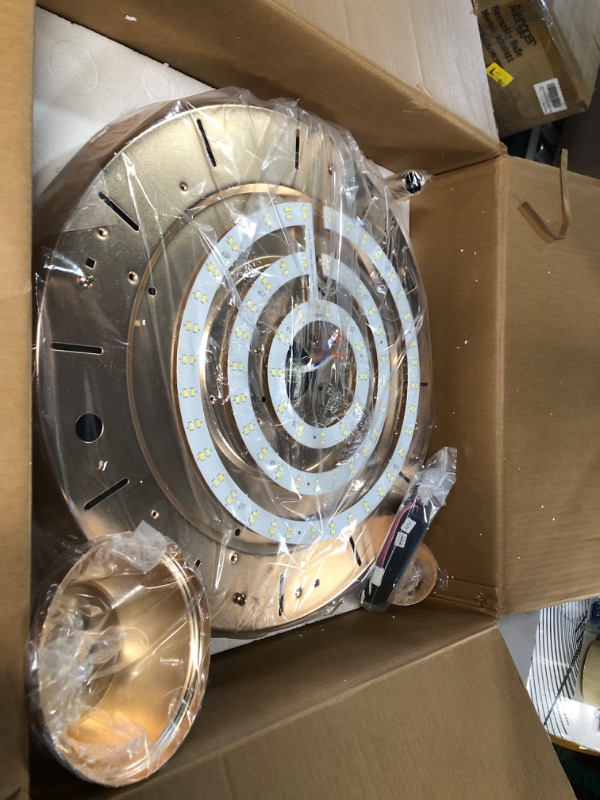 Photo 1 of NOVFLAM 48 Inch Retractable Ceiling Fans with Lights and Remote,tri-Color temperatures LED,Indoor Ceiling Fan with 4 Blade for Patio Living Room, Bedroom, Office, Summer House, Etc Model 12 48 inch