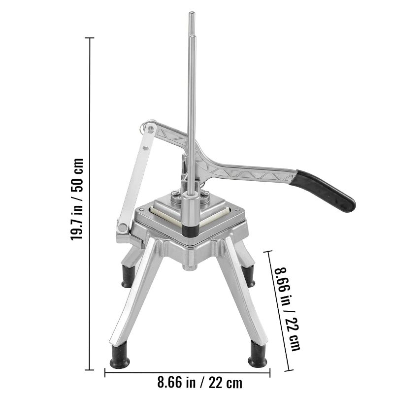 Photo 3 of (READ NOTES) VEVOR Commercial Chopper w/ 4 Replacement Blades Commercial Vegetable Chopper Stainless Steel French Fry Cutter Potato Dicer & Slicer 