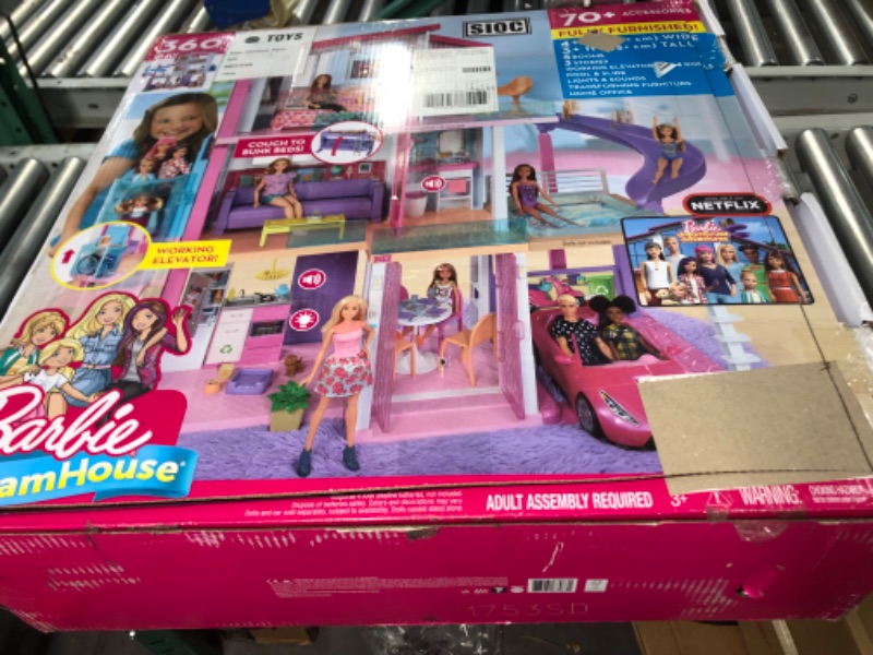 Photo 2 of Barbie Dreamhouse, Doll House Playset with 70+ Accessories Including Transforming Furniture, Elevator, Slide, Lights & Sounds Wheelchair Accessible Elevator