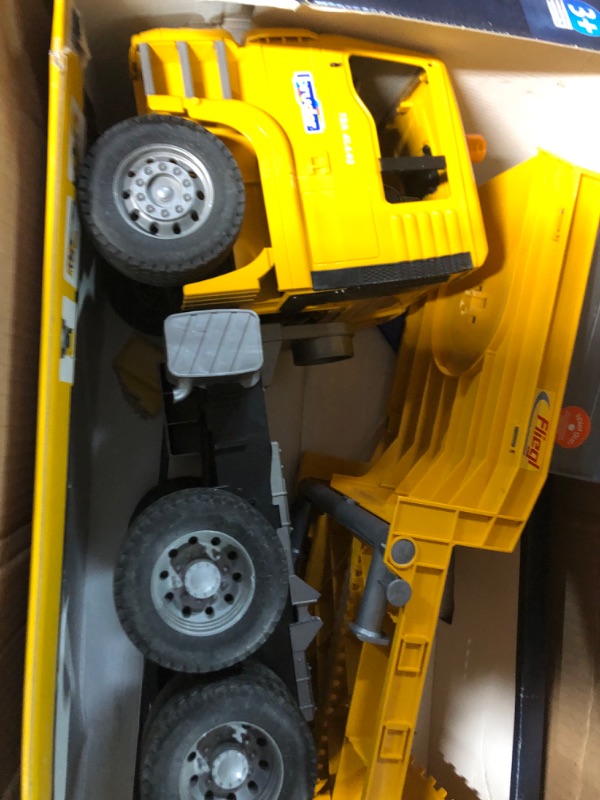 Photo 4 of Bruder Toys Man TGA Low Loader Truck With JCB Backhoe Loader