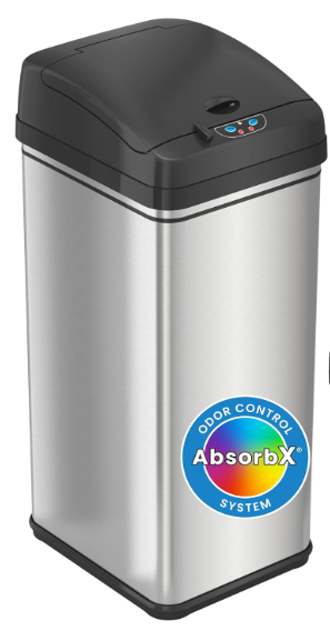 Photo 1 of **NON-REFUNDABLE-SEE COMMENTS**
 13 Gallon Sensor Trash Can Battery-Free Automatic Bin with Odor Filter, for Kitchen and Office, Black and Stainless Steel, 