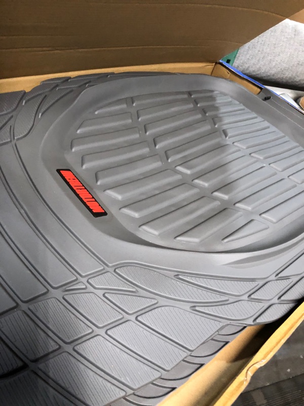 Photo 4 of Motor Trend 923-GR Gray FlexTough Contour Liners-Deep Dish Heavy Duty Rubber Floor Mats & Van-All Weather Protection Trim 