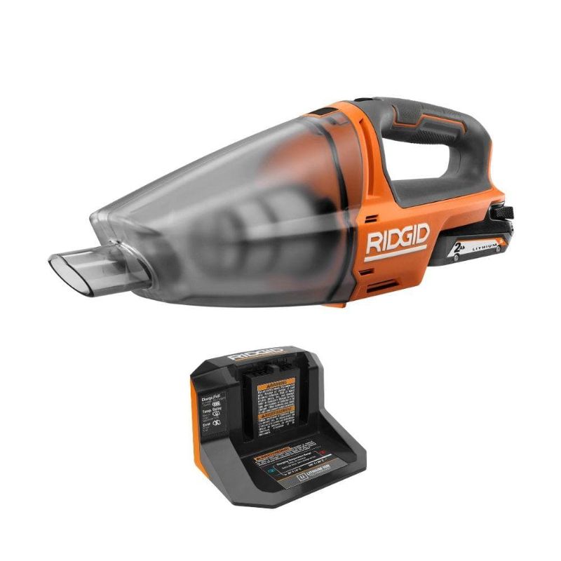 Photo 1 of RIDGID 18V Cordless Hand Vacuum Kit with 2.0 Ah Battery and Charg