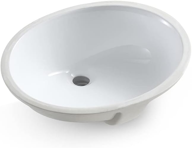 Photo 1 of Oval Undermount Bathroom Sink in White