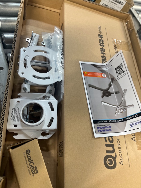 Photo 2 of QualGear Pro-AV QG-KIT-S-3IN-W Projector Mount Kit 3" 1.5", White Suspended Ceiling 6" x 2' - White