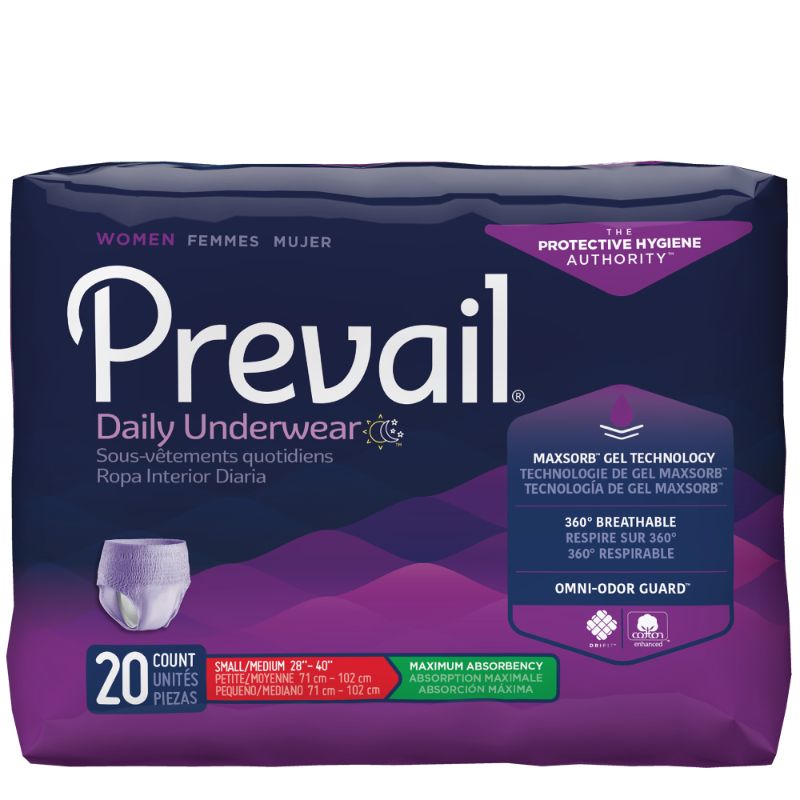 Photo 1 of  Lavender Small & Medium Prevail for Women Daily Underwear Adult Heavy Absorbent Underwear - Pack of 20