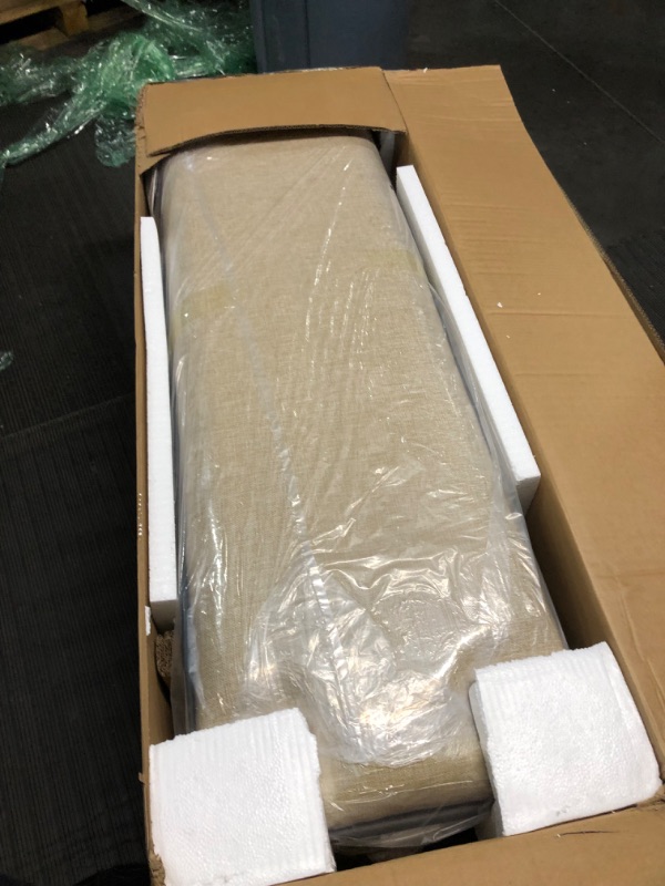 Photo 1 of Deco 79 Metal Rectangle Storage Bench with Cream Burlap Top and Latches, 50" x 16" x 18", Gray