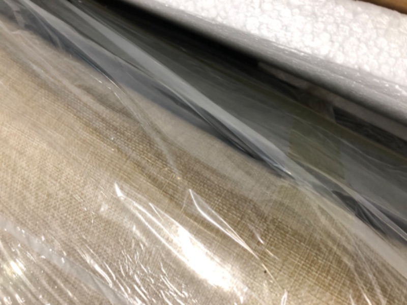 Photo 1 of Deco 79 Metal Rectangle Storage Bench with Cream Burlap Top and Latches, 50" x 16" x 18", Gray