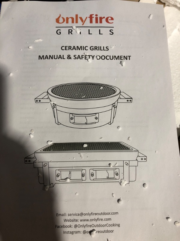 Photo 5 of * used * see all images * 
Onlyfire Charcoal BBQ Grill Hibachi Grill with Grid Lifter, Rectangular Portable Grill 