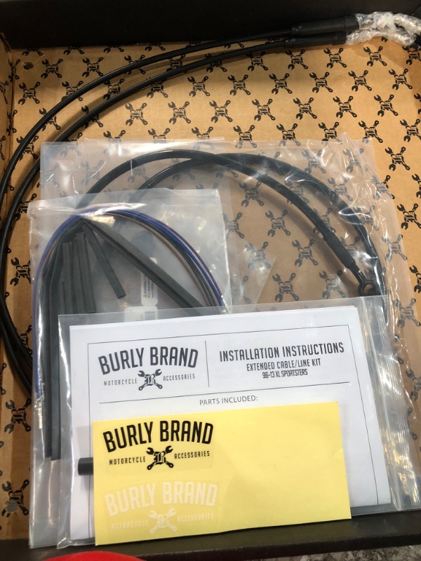 Photo 2 of Burly Brand Black 12" Ape Hanger Cable/Brake/Wiring Kit B30-1008