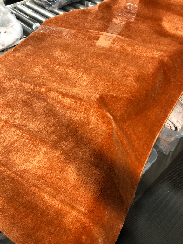 Photo 2 of  Solid Low-Pile Indoor Area Rug, Orange, 3 X 5