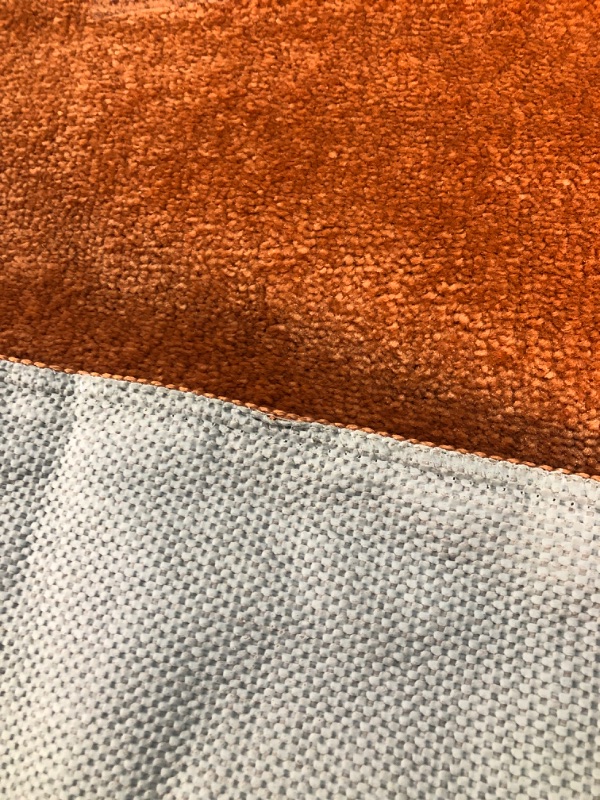 Photo 3 of  Solid Low-Pile Indoor Area Rug, Orange, 3 X 5