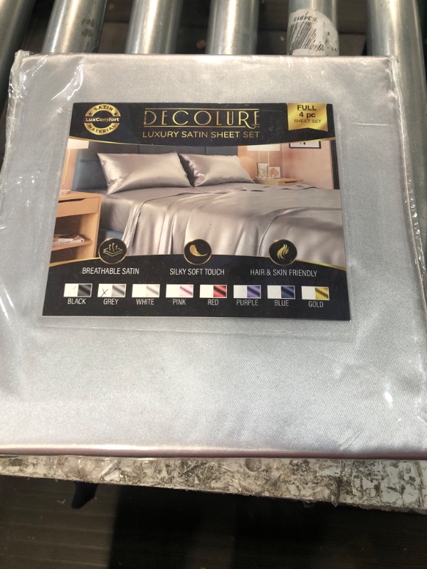 Photo 2 of DECOLURE Satin Sheets Full Size (4 Pieces, 8 Colors)