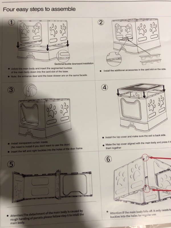 Photo 4 of * used item * see all images * 
Meikuler Cat Litter Box Large Litter Pan for Cats Foldable Litter Boxes Comes with Cat Litter Scoop 