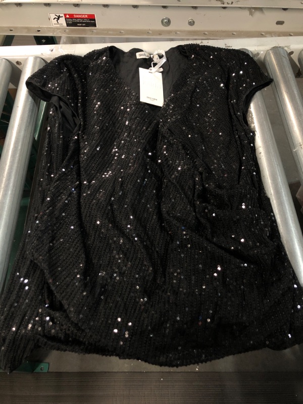 Photo 1 of SIZE XL- GRACE KARIN BLACK SPARKLY SHIRT 